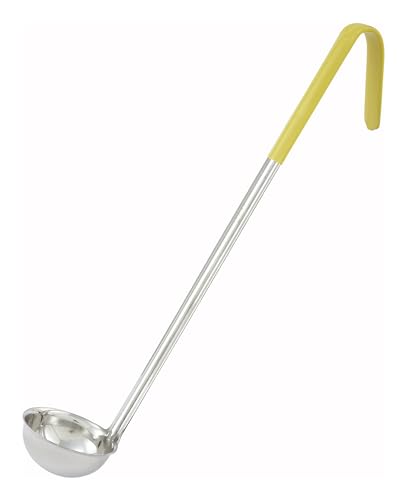 Winco Professional Yellow Stainless Steel Ladle - 1 Ounce