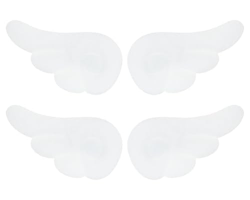 Penta Angel Wings Hair Clips 4Pcs Plush White Hair Barrettes