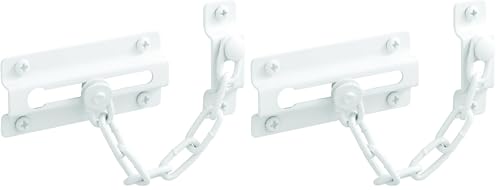 Prime-Line Chain Door Guard with Steel Chain - White Finish (Pack of 2)