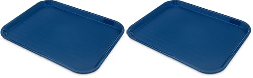 Carlisle Fast Food Tray, 14" x 18", Blue, Pack of 2 - Durable Cafeteria Trays