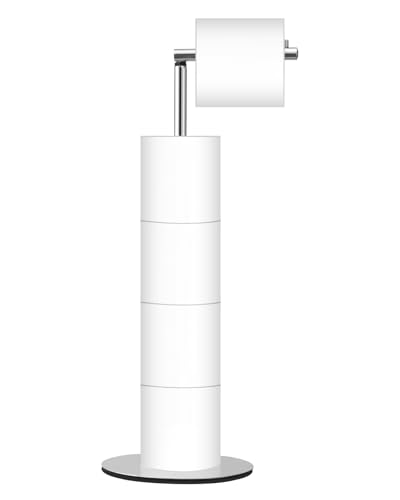 Chrome Free Standing Toilet Paper Holder Stand for 5 Rolls