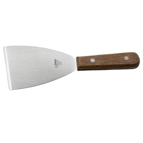 Winco Blade Scraper 4.375" x 3" - Stainless Steel with Wooden Handle