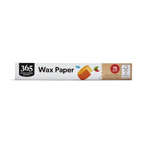 365 Wax Paper Roll - 75 Sq Ft Non-Stick for Baking & Food Prep