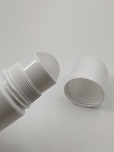Empty Plastic Roll-On Bottles with Removable Cap for DIY Deodorant and Essential Oils 4-Pack