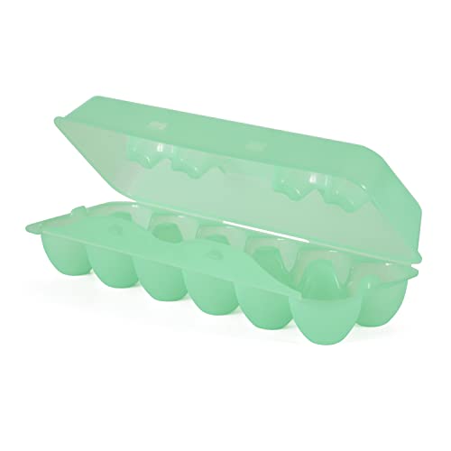 Tuff Stuff 12-Egg Reusable Plastic Storage Container with Lid, Green