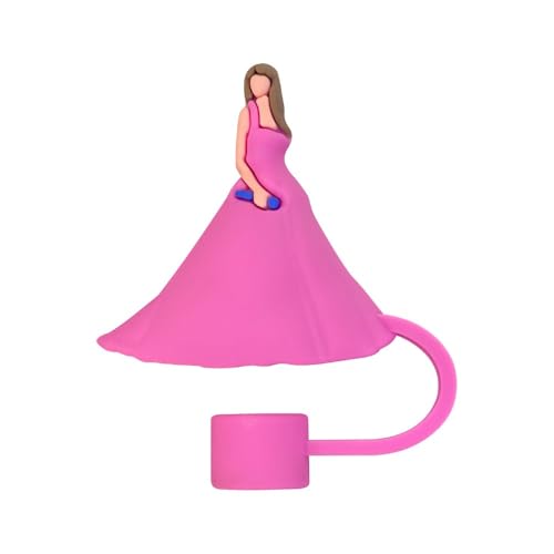 3PCS Pink Silicone Straw Covers for 10mm Tumblers - Reusable Dust-Proof Toppers