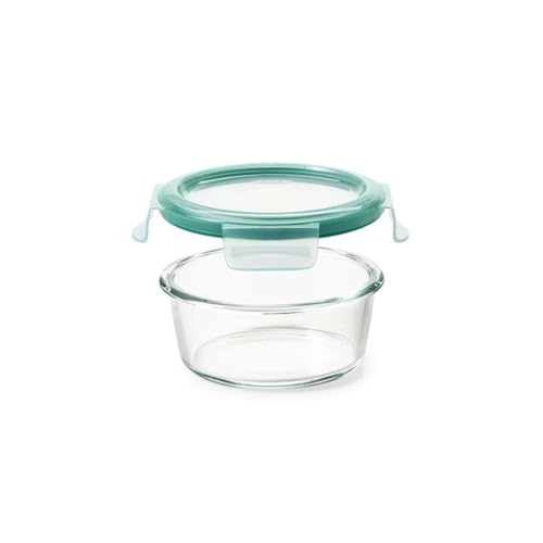 OXO Good Grips 2-Cup Smart Seal Glass Airtight Food Container, Teal