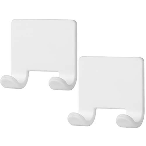 VANZAVANZU Shower Razor Holder - 2 Pack White Adhesive Hooks for Bathroom