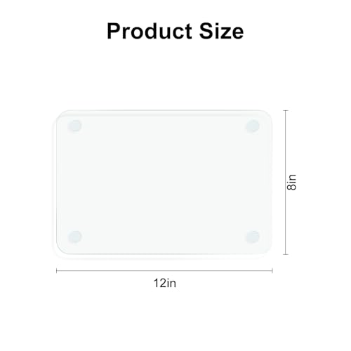KimiDitt Tempered Glass Cutting Board, 12x8 Inch Small Kitchen Chopping Mat