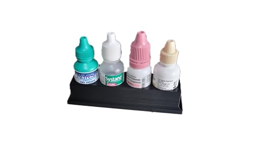 Znet3D Eye Drop Bottle Organizer Tray - 4 Slot Black Storage Rack