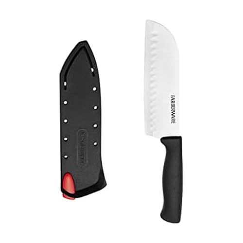 Farberware Edgekeeper 5-Inch Santoku Knife - Self-Sharpening, Black