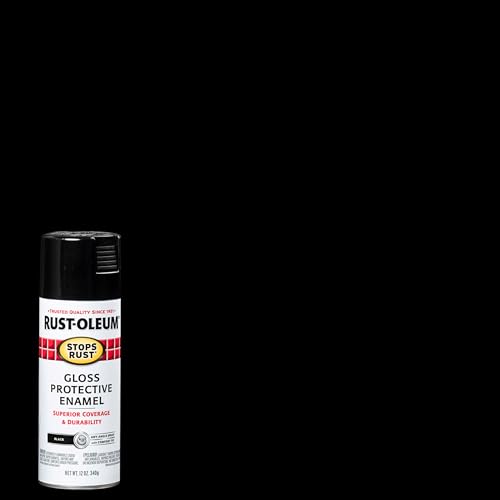 Rust-Oleum Stops Rust Gloss Black Spray Paint, 12 oz (Pack of 6)