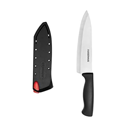 Farberware 6-Inch Self-Sharpening Chef Knife with Ergonomic Handle, Black