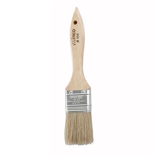 Winco 1-1/2 Inch Pastry Brush with Boar Bristles & Wooden Handle - Beige