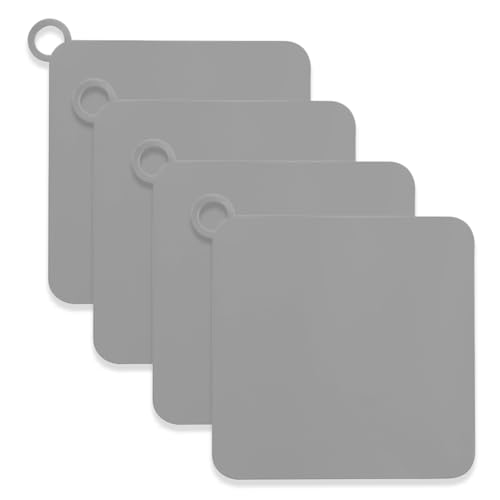 Silicone Drain Cover Set - 4 Pieces, 6x6 inch, Reusable Kitchen & Bath