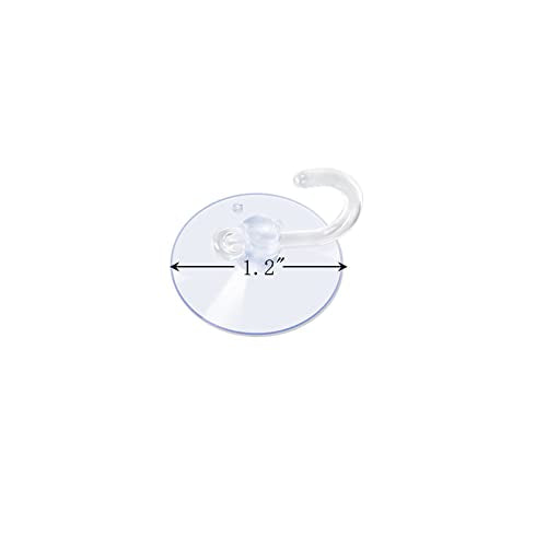 AQUANEAT 20 Pack 1.2 Inch Clear Suction Cups with Hooks for Glass & Home Organization