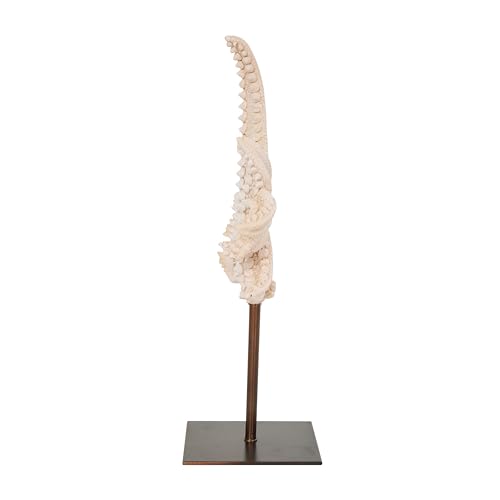 Deco 79 Polystone Starfish Decorative Sculpture Textured Home Decor Statue with Copper Stand, Accent Figurine 8" x 4" x 12", Pink