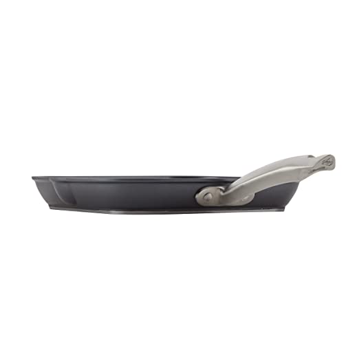 Anolon Accolade Forged Hard Anodized Nonstick Square Grill Pan/Griddle with Spouts, 11 Inch - Moonstone Gray