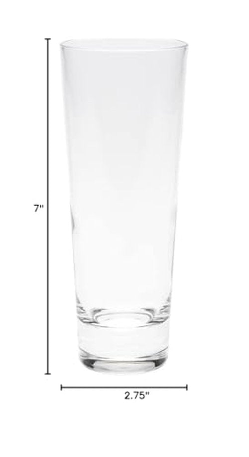 Restaurantware Moda Nude 12 Ounce Crystal Collins Glasses Set of 12 Dishwasher-Safe Tall Drinking Glasses - Heavy Base Laser-Cut Rim Fine-Blown Crystal Mojito Glasses For Cocktails Or Beverages