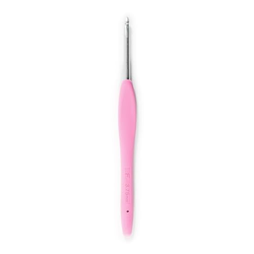 Clover Pink Amour Crochet Hook Size F (3.75mm) - Ergonomic Crochet Tool