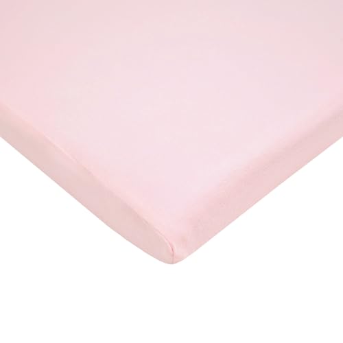 100% Natural Cotton Fitted Cradle/Bassinet Sheet - Baby Pink, 36" x 18"