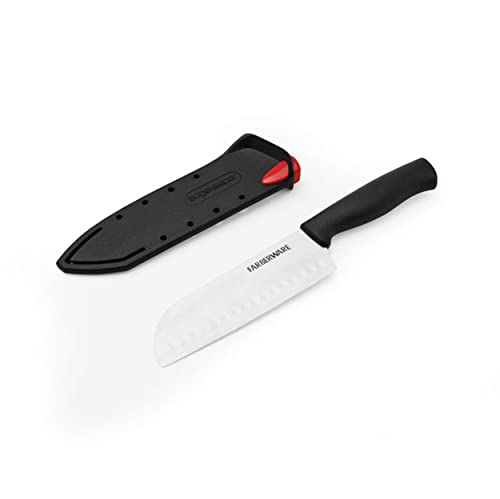 Farberware Edgekeeper 5-Inch Santoku Knife - Self-Sharpening, Black