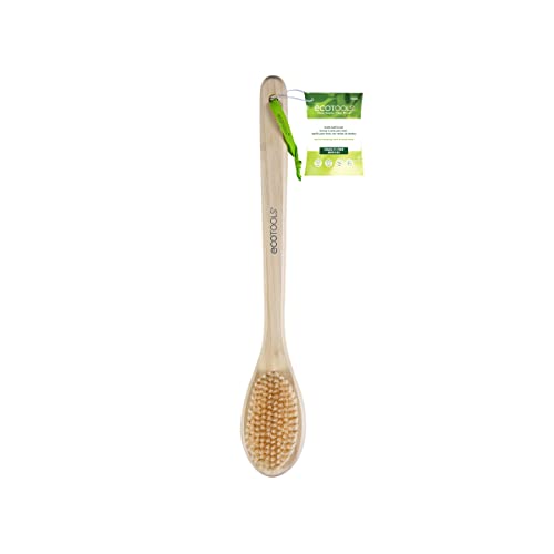 EcoTools Long Handle Bath Brush, Exfoliating Shower Back Scrubber (2 Pack)