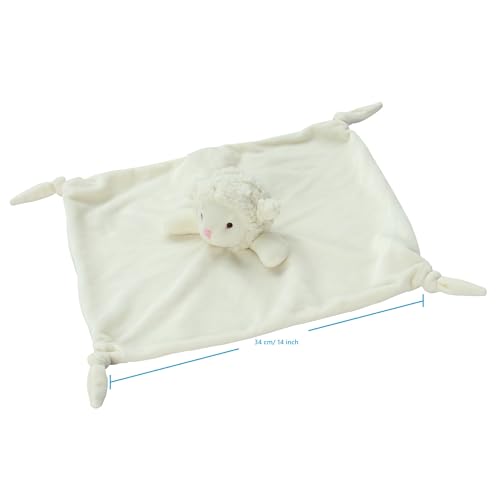 CREVENT Cozy Plush Baby Security Blanket - 14" Sheep Lovey for Newborns