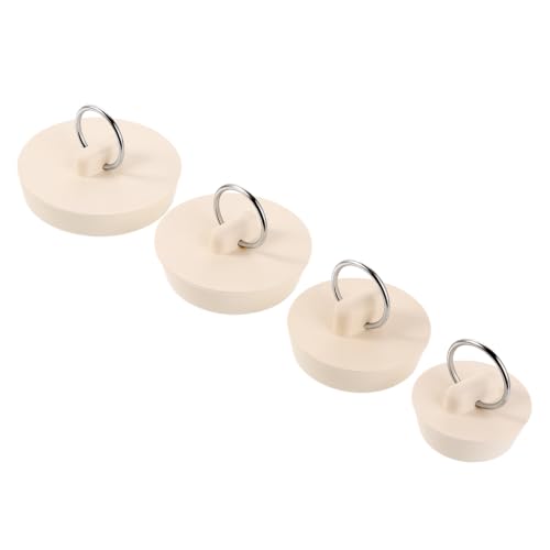 Hestya 4-Piece Rubber Drain Stopper Set for Bathtub & Sink