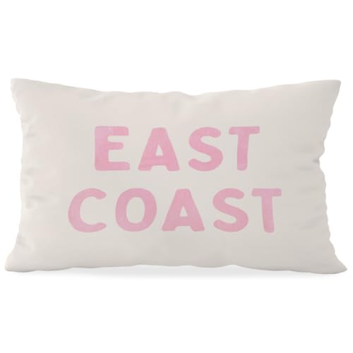 Pink East Coast Throw Pillow Cover 12x20 - Coastal Decor