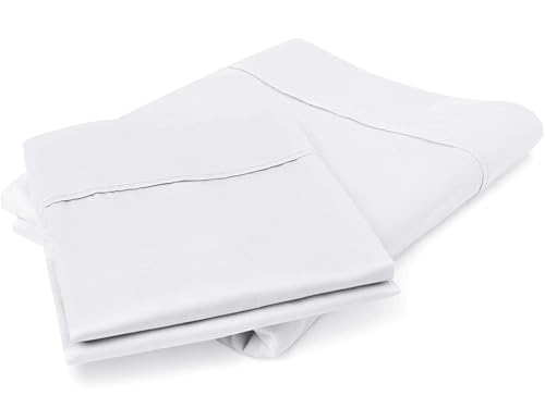 King Egyptian Cotton Pillowcases Set of 2 - Soft Sateen Weave, Pearl White