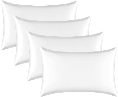 Cooling Satin Pillowcase Set - 4 Pack for Hair & Skin (20x26 Inch)