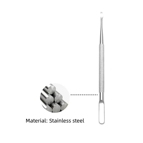 Dual Sided Stainless Steel Cuticle Pusher and Spoon Nail Cleaner 2-Pack