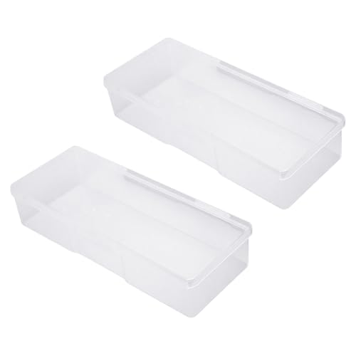 GSHLLO 2 Pcs Clear Plastic Nail Art Storage Box Manicure Tool Organizer