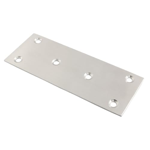 Bonsicoky Silver Flat Straight Brace Brackets 5" x 2" - 4 Pcs