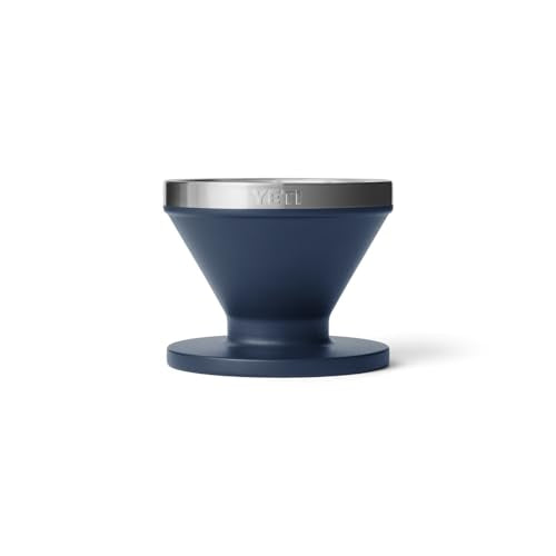 YETI Pour Over Coffee Maker Accessory Ramblers, Designed for Perfect Coffee Extraction Anywhere, Stainless Steel, fits any V60 Filter, Navy