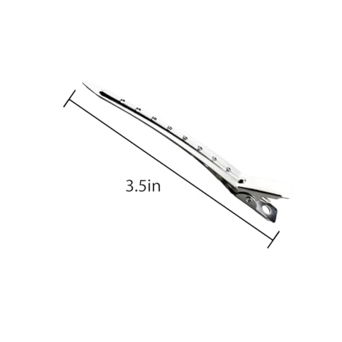 Metal Duck Bill Hair Clips 3.5 Inch Rustproof Alligator Curl Clips for Hair Styling Salon 10 Pack