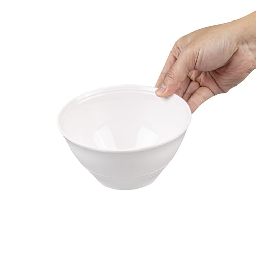Restaurantware Voga 16 Ounce Dinner Bowls 10 Premium Serving Bowls - Top Rack Dishwashable Wide Rim White Melamine Salad Bowls Serve Hot And Cold Foods For Parties Or Events
