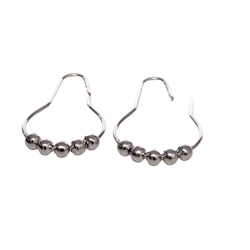 YAMHOHO Rust Proof Stainless Steel Shower Curtain Hooks - Set of 12