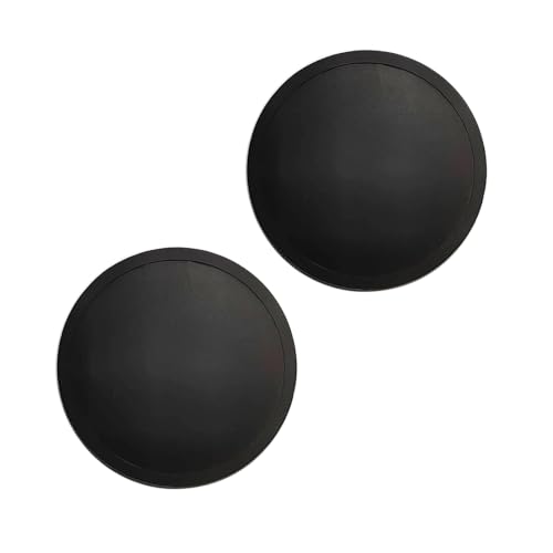 Yamlnke Black Silicone Coasters 2-Pack, Round Non-Slip Drink Mats for Kitchen & Bar