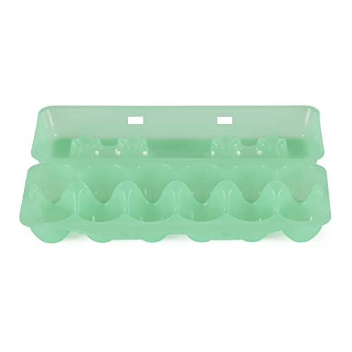 Tuff Stuff 12-Egg Reusable Plastic Storage Container with Lid, Green