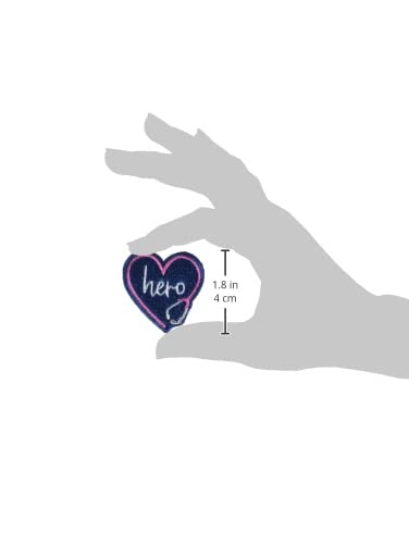 Hero Heart Iron-On Applique Patch for Clothes & Accessories - 1.75"