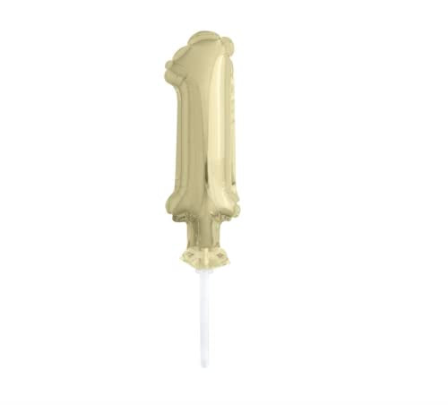 Gold Foil Number 1 Balloon Cake Topper - 5" for Birthdays & Anniversaries
