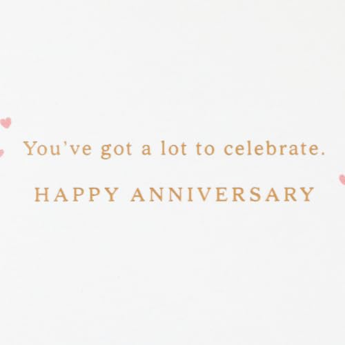 Hallmark Signature Anniversary Card, Cheers Champagne Design, 5x7.2 In