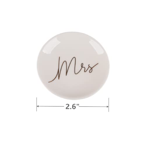 Mr & Mrs Ceramic Ring Dish - Small Jewelry Holder with Gold Foil