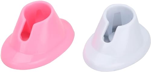 PurYupearl 2 Pcs Soft Rubber Nail Polish Bottle Holder Stand Anti-Spill Pink