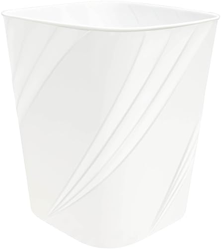 DAJITRE Small Plastic Trash Can White 1.8 Gallon Wastebasket for Bathroom Bedroom Office