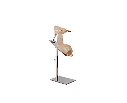 RY DISPLAY Mirror Silver Adjustable Shoe Riser Stand for Sandals & Shoes