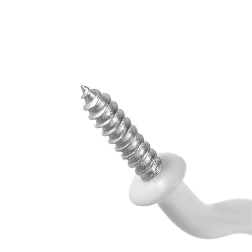 20-Pack 1-1/4 Inch White Ceiling Hooks for Heavy Objects