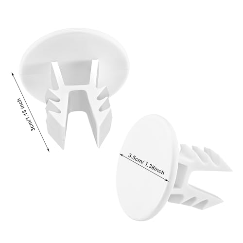 DoubleFill 10 Pcs Closet Rod End Caps, White Plastic Plugs for 1-1.5" Rods